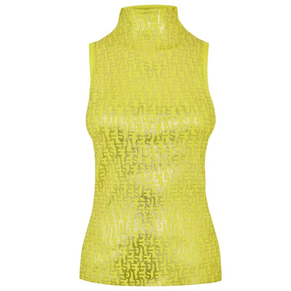 Fendi Womens/Ladies Mock Neck Sleeveless Shell Top / Yellow
